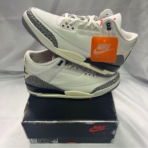 Mens Nike Air Jordan 3 Retro Reimagined New Size 13 White Cement